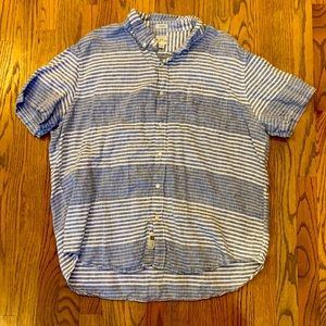 J. Crew Irish Linen Button Down Shortsleeve Shirt